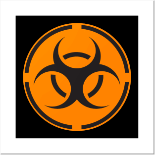 Orange biohazard label Posters and Art